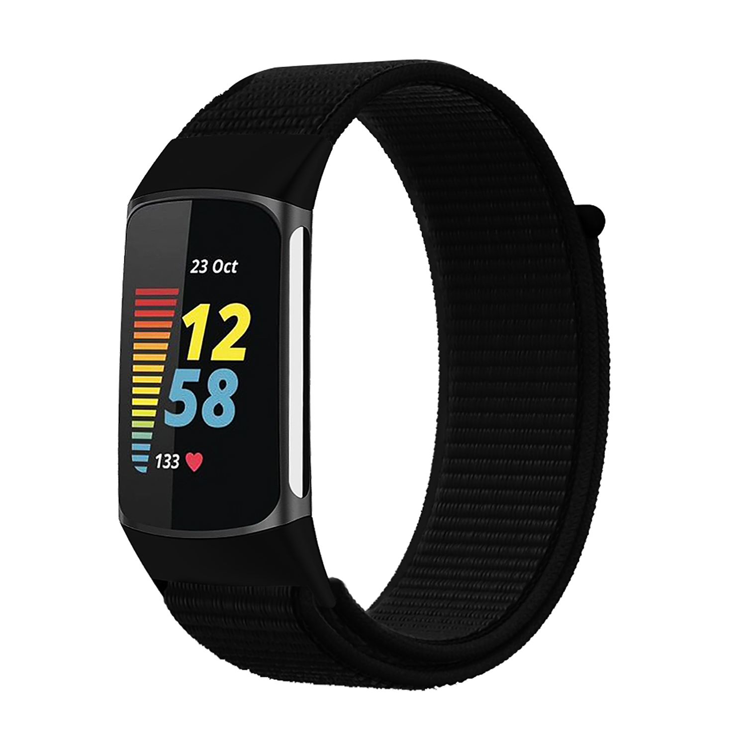 55010_7_darkblack Nylonloop für Fitbit Charge 5