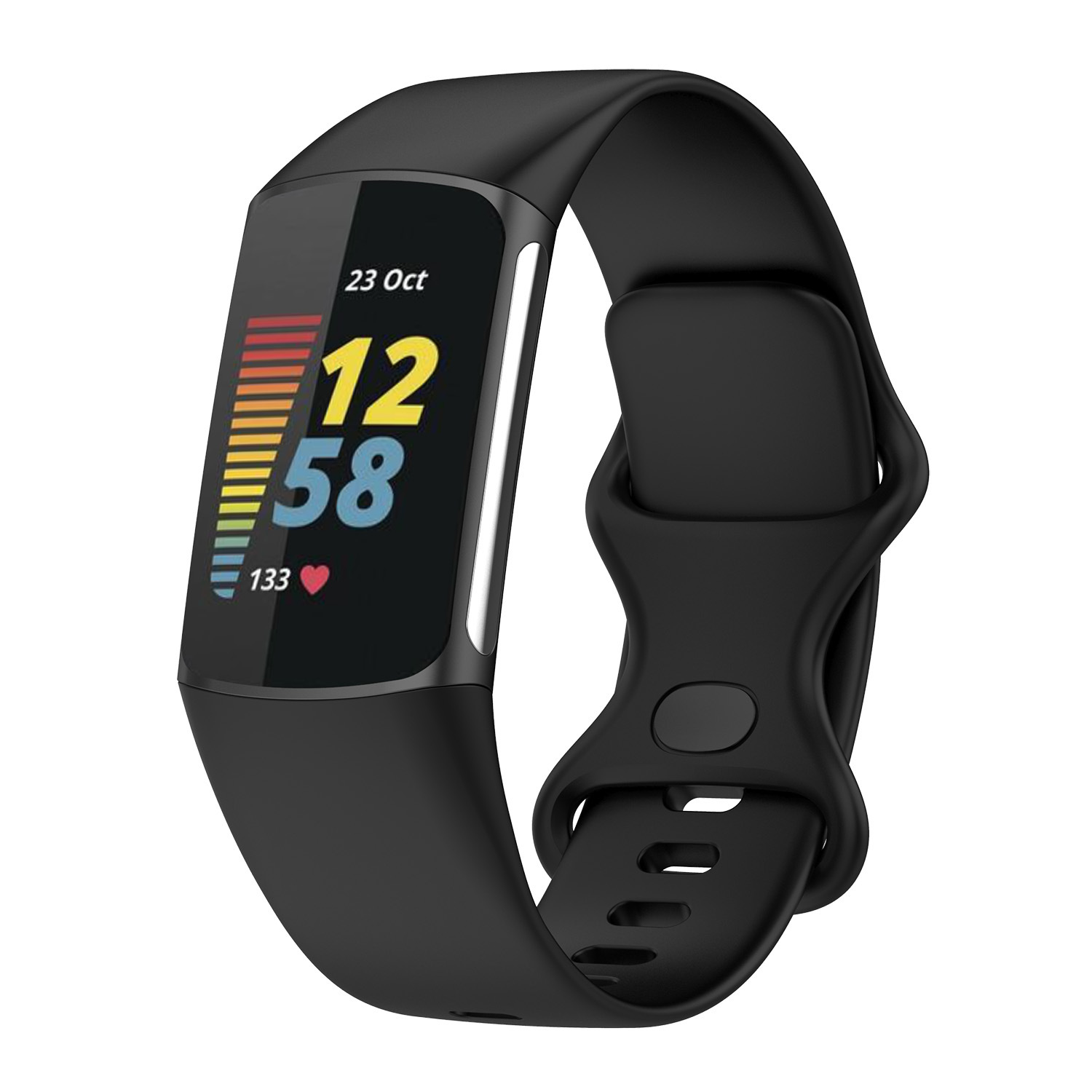 55009_1_schwarz Silikonband für Fitbit Charge 5